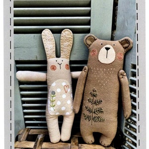 Forest Friends - Bear & Bunny Pattern from Heart to Hand*Stuffed Animal Pattern*Bear Pattern*Bunny Pattern*Stuffies*