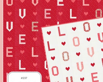 L-O-V-E Quilt Pattern by Lella Boutique*Love Blooms Quilt*Love Quilt Pattern*Love Quilt*Valentine Project*L-O-V-E Pattern*Valentine Quilt*