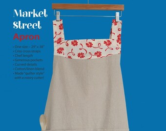 Market Street Apron Pattern*Quilted Apron*Apron Pattern*Easy Apron Pattern*Adult Apron Pattern*Aprons*Apron*DIY Apron*