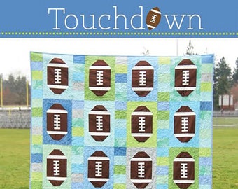 Touchdown Quilt Pattern from Cluck Cluck Sew*Football Quilt Pattern*Football Quilt*Football Pattern*Football Throw*Football*Boy Quilts*