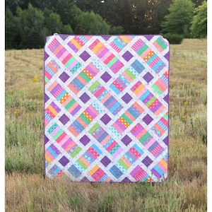 The Iris Quilt Pattern by Kitchen Table Quilting*Rainbow Quilt*Modern Quilt*Baby Quilt*Twin Quilt*Lap Quilt*Rainbow Pattern*Intermediate*