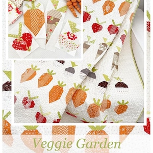 Veggie Garden Quilt Pattern*Veggie Quilt Pattern*Summer Quilt*Garden Quilt*Summer Garden Quilt*Carrot Quilt*Gardener Quilt*Veggie Garden