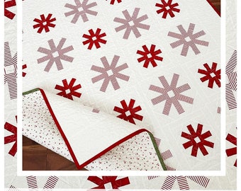 The Pattern Basket Peppermint Snowflakes Quilt Pattern*Christmas Quilt*Christmas Star Quilt*Christmas Quilt Pattern*Snowflakes Quilt*