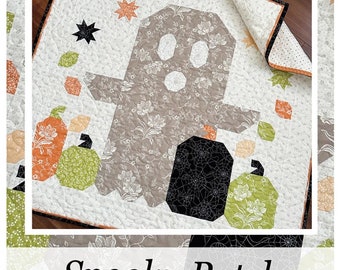 Spooky Patch Quilt Pattern from The Pattern Basket*The Pattern Basket*Ghost Quilt Pattern*Ghost Topper*Spooky Patch Quilt*Halloween Quilt*