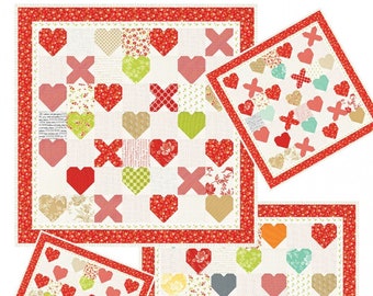 Charm Pack Hearts Mini Quilt Pattern From Fig Tree Quilts