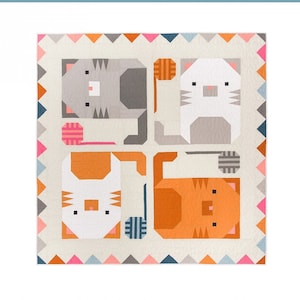 Kitten Around Quilt Pattern from Pen & Paper Patterns*Cat Quilt*Cat Quilt Pattern*Kitten Quilt*Cat Pattern*Cat Pillow Pattern*Kitten Quilt*