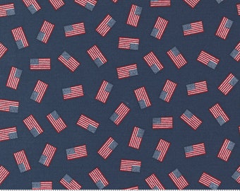 Moda Stateside Flag Navy by Sweetwater (55612 13) 1/2 Yard Increments