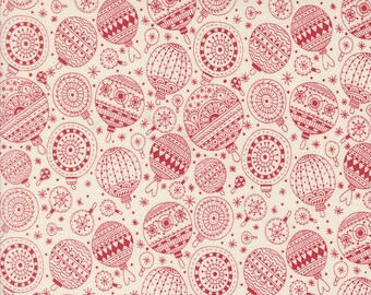Moda Emmitt and Ivy Ornaments Red (55694 22) 1/2-YD Increments