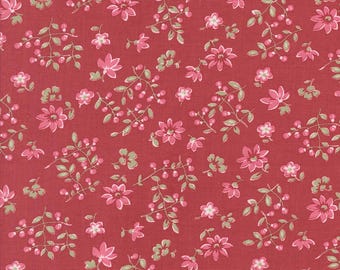 Moda A Very Sweet Christmas Vintage Berries Poinsettia (3061 13) 1/2-YD Increments