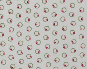 MODA Christmas Eve Wreath Dot Silver (5183 12) 1/2-YD Increments