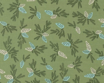 MODA Good News Great Joy Pinecone Bough Eucalyptus (45563 17) 1/2-YD Increments