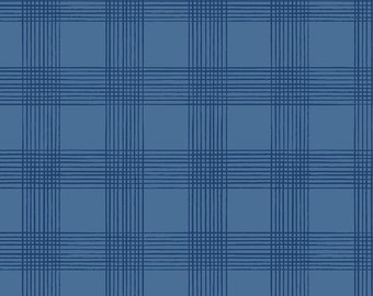 Riley Blake Designs Land of the Brave Plaid Denim (C13143-DENIM) 1/2 Yard Increments