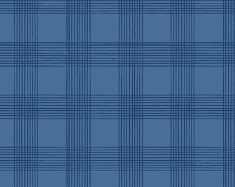 Riley Blake Designs Land of the Brave Plaid Denim (C13143-DENIM) 1/2 Yard Increments