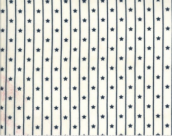 Moda American Gathering Star Row Cream Navy (49126 12) 1/2 Yard Increments