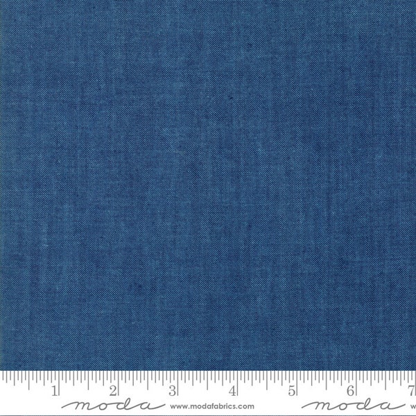 Moda Chambray Royal Blue*12051 14*1/2 Yard Increments*Chambray*Royal Blue Chambray*Blue Denim Denim*Levi Material*Light Weight Denim*Denim