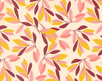 MODA Willow Leaves Blush (36061 15) 1/2-YD Increments*One Canoe Two*Spring Floral*Bright Pastels*Large Floral*Moda Floral*Spring Fabric*