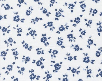 Moda Blueprint Grace White Navy (55331 26) by Camille Roskelley 1/2-YD Increments