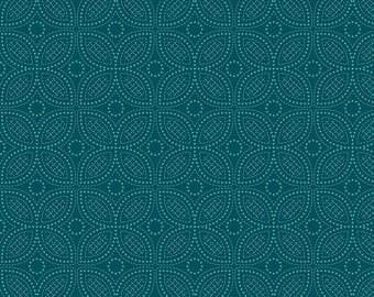 Benartex Secret Garden Nightshade Teal (13699-54) 1/2-YD Increments*Shelley Cavanna Fabric*Flower Farm Sampler*Floral*Bright Floral*
