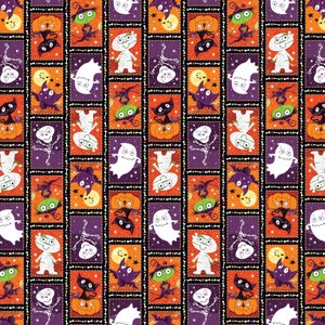 Studio E Graveyard Ghouls Patchwork (7791G-59 Multi) 1/2-YD Increments*Victoria Hutto*Glow In The Dark Fabric*Halloween Fabric*Halloween*