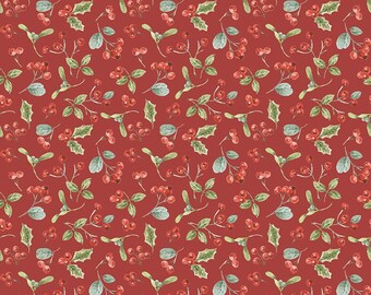 Riley Blake Designs Holiday Spirit Berries Red by Lisa Audit (CD17463-RED) 1/2-YD Increments