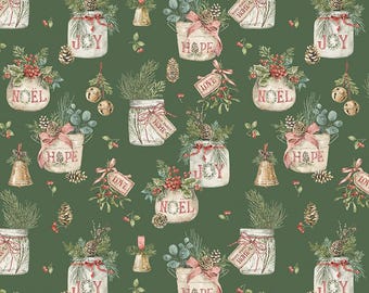 Riley Blake Designs Holiday Spirit Main Green by Lisa Audit (CD17460-GREEN) 1/2-YD Increments