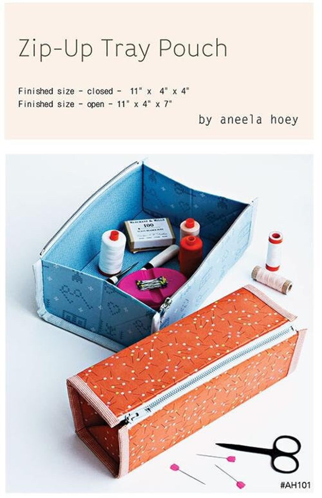 Zip up Tray Pouch Pattern by Aneela Hoeyzip up Tray Pouchzipper Bagbag