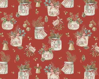 Riley Blake Designs Holiday Spirit Main Red by Lisa Audit (CD17460-RED) 1/2-YD Increments
