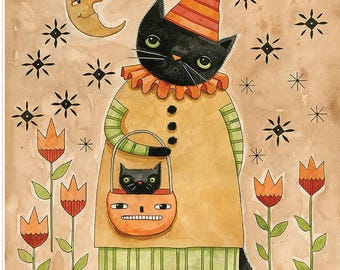 Riley Blake Designs Spooky Cat Panel by Teresa Kogut (C17578-PANEL 1-YD increments