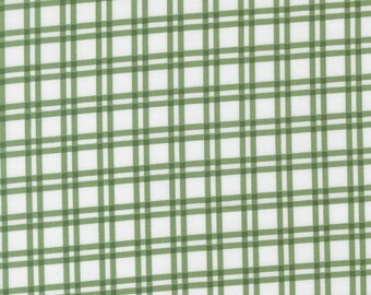 Moda Blueprint Plaid White Grass (55332 28) by Camille Roskelley 1/2-YD Increments