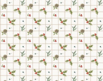 Riley Blake Designs Holiday Spirit Holly Cream by Lisa Audit (CD17462-CREAM) 1/2-YD Increments