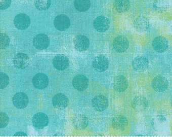 Moda Grunge Hits The Spot Pool*30149 30*1/2 Yard Increments*Grunge Dot*Aqua Dot*Tone on Tone Dot*Tonal Dot*Aqua Polka Dot*Aqua Grunge Dot*