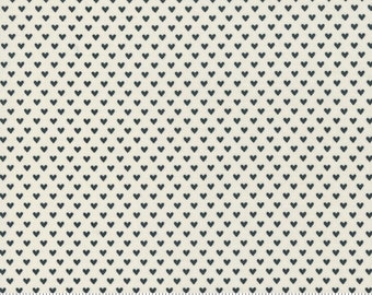 Moda Flirt Tiny Heart Cream Black (55574 11) 1/2-YD Increments