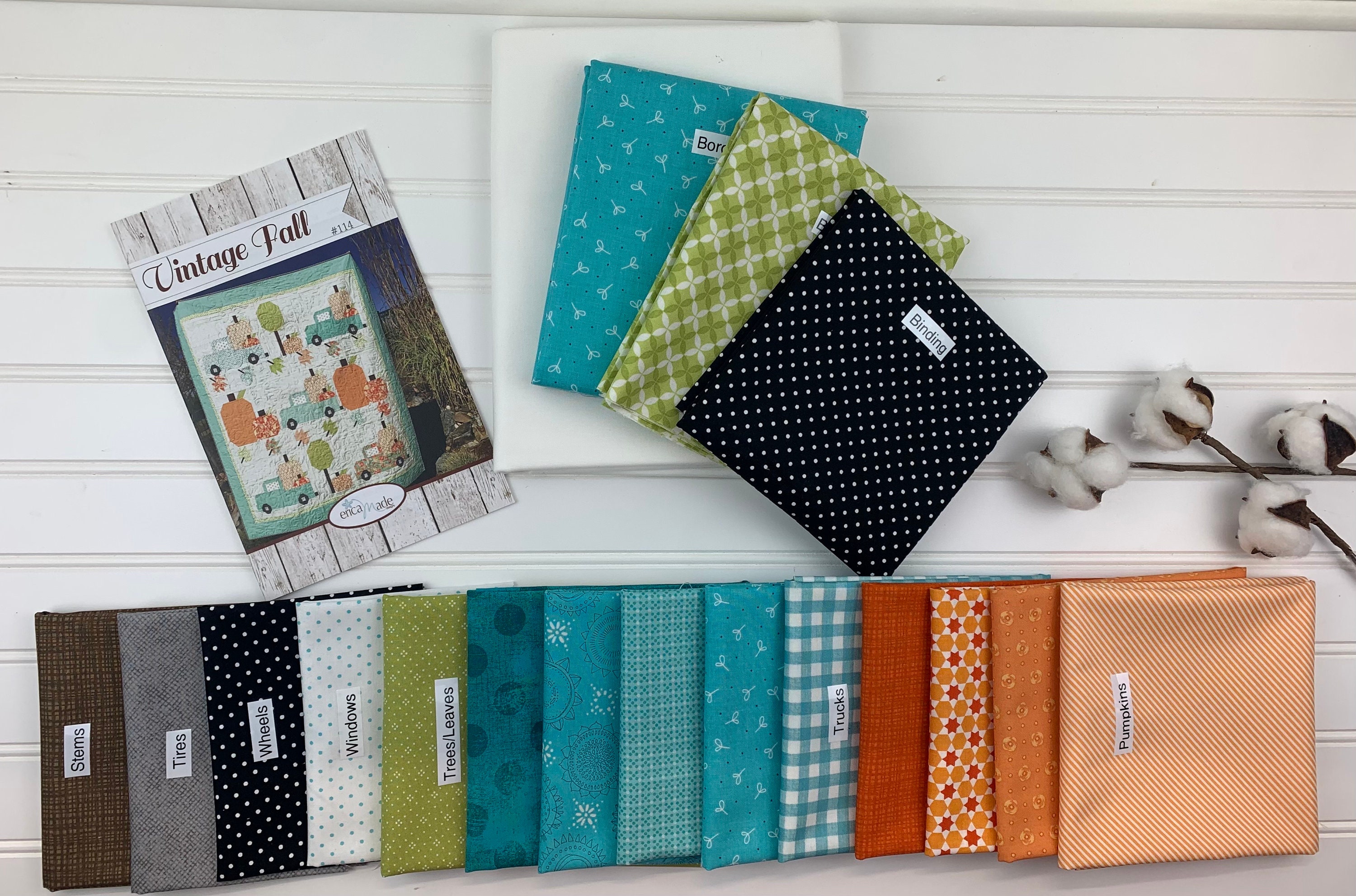 Vintage Fall Quilt Kit*Truck Quilt Kit*Truck Quilt*Fall Truck Quilt