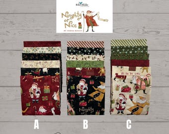 Riley Blake Designs Naughty or Nice Fat Quarter Bundle (CC 16260)