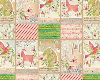 Free Spirit Holly Jolly Joy Bringers Panel (PWCD007.XPANEL) 1/3 yard Increments