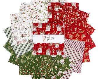 Riley Blake Designs Holiday Spirit 10" Stacker by Lisa Audit (10-17460-5) Layer Cake