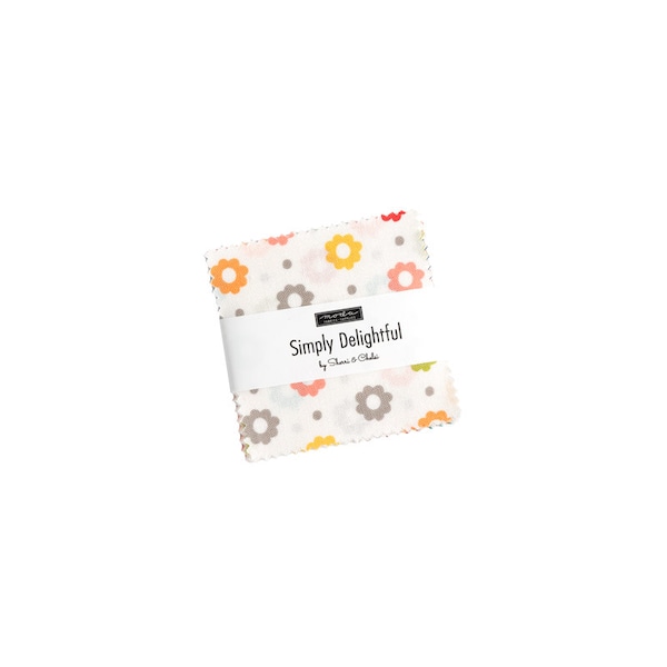 MODA Simply Delightful Mini Charm Pack (37640MC) Simply Delightful*Spring Floral Fabric*Moda Mini Charm Pack*Simply Delightful 2.5" Mini