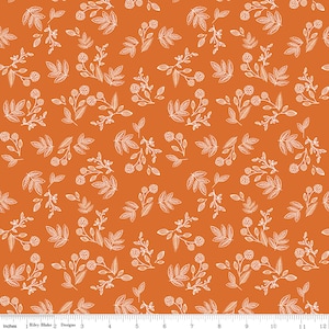 Riley Blake Designs Shades of Autumn Sprigs Orange (C13474-ORANGE) 1/2-YD Increments*Autumn Floral*Fall Fabric*Shades of Autumn*Fall Blender