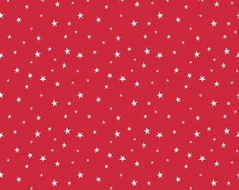 Riley Blake Designs Land of the Brave Stars Red (C13146-RED) 1/2 Yard Increments