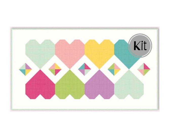 Candy Hearts Table Runner Kitheart Table Runnercandy Etsy