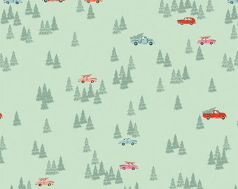Art Gallery Fabrics Christmas in the Cabin Cut & Carry Farm (CCA258905) 1/2-Yard Increments*Christmas Fabric*Christmas Tree Fabric*Trees