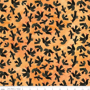 Riley Blake Designs Halloween Whimsy Birds Orange (CD11822-ORANGE) 1/2-Yard Increments*Halloween Fabric*Whimsical Halloween Fabric*Birds