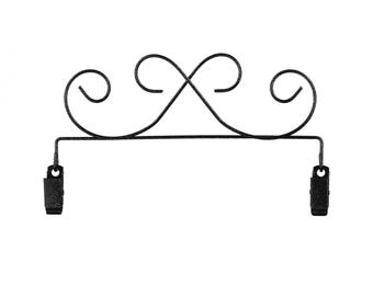 Hanger With Clips Charcoal Hanger from Ackfeld Manufacturing*Mini Quilt Hanger*Quilt Hanger*8-inch Hanger*Quilt Hanger*Mini Hanger