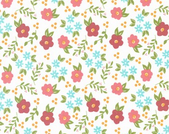 7/8-YD Bolt End Moda Bountiful Blooms Blossom Small Off White (37661 11)