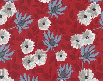 3/4-YD Bolt End MODA Old Glory Liberty Bouquet Red by Lella Boutique (5200 15)
