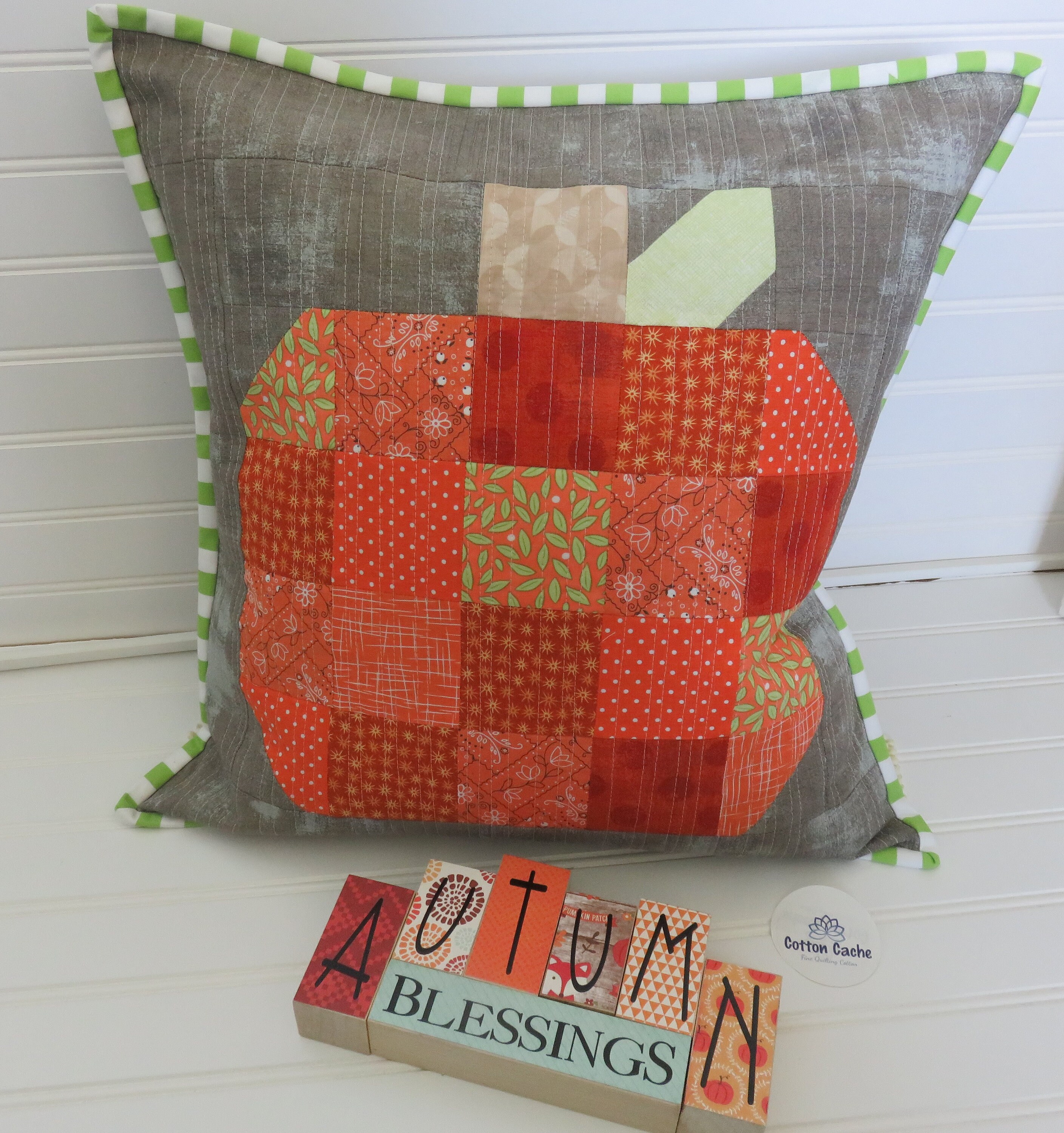 Fall Pumpkin Quilted Pillow Kit