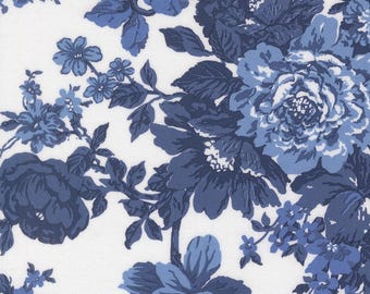 Moda Blueprint Heirloom White Navy (55330 26) by Camille Roskelley 1/2-YD Increments