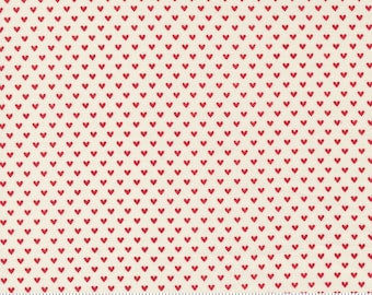 Moda Flirt Tiny Heart Cream Red (55574 31) 1/2-YD Increments