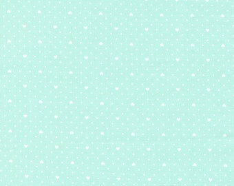 Moda Lighthearted Heart Dot Aqua (55298 13) 1/2 Yard Increments
