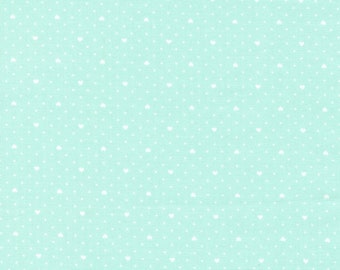 Moda Lighthearted Heart Dot Aqua (55298 13) 1/2 Yard Increments